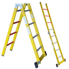 ESCALERA DE TRAMO Y TIJERA DE FIBRA 1.74 METROS