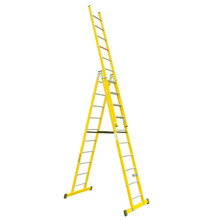 Escalera de tijera con tramo extensible - Altura tijera 3.01m, desplegada 5.0m