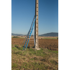 ESCALERA AZUL DE SEGURIDAD MANUAL 2 TRAMOS FULL EQUIPED
