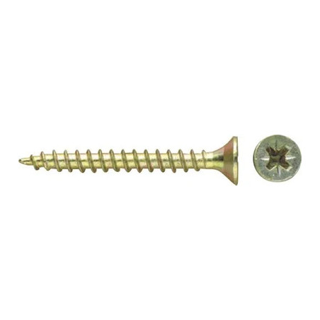 TORNILLO MADERA CABEZA AVELLANADA POZI 4,5X45 BICROMATADO